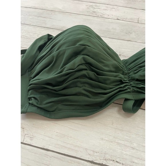 Bleu Rod Beattie Shirred Underwire D-Cup Bikini Top green touched plus size - Picture 9 of 9